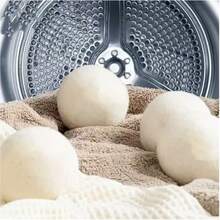3pcs Wool Dryer Balls, Fabric Softener & Anti-Static Antibacterial Laundry Drying Balls - Anti-Pilling, Stain Removal And Lint Remover, Reusable Washing Machine Lint Remover Balls, Reduces Wrinkles And Static, Prevents Tangles In Homes And Laundromats, No Electricity Required, Random Color Styles - White - View 5