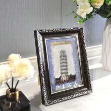 1pc Retro Style Picture Frames For Wall And Table,White Golden Silvery Dark Gray Rose Color,Suitable For 3.5x5in/4x6in/5x7in/6x8in/8x10in/A4 Photo Paper Exquisite Room Decor And Beautiful Wall Decor,Suitable For Various Indoor Scenes Such As Bedrooms, Offices, Restaurants, Corridors, Etc.,As A Gift For Mother's Day, Father's Day, Halloween, Christmas, New Year. Without Cardboard And Photo Paper