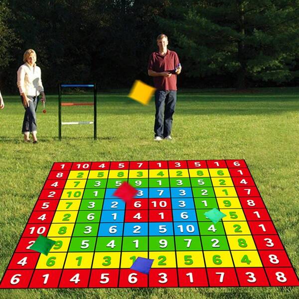 35"/50"/59" Target Toss Game Set, Includes 2 Bean Bags - Durable Polyester, Suitable For Birthday Party And Family Outdoor Entertainment - Easy To Install, No Power Needed, Family Game Night | Numbered Scoring Rings | Durable Game Set