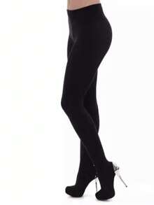 Women's Winter Set Kit Thermal Top Second Skin + Footless Tights - Black - View 10