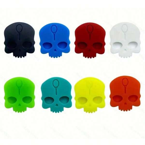 8pcs Skull Shock Absorber For Tennis Racket, 8 Colors Rubber Silicone Vibration Dampeners