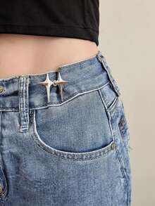 1pair/2pairs Cross Star Waist Collection Artifact, Star Detachable, Needle-Free, Button-Free, Waist Collection, Buckle Waist Collection Artifact, Small Waist Collection Artifact Lightning Waist Buckle Creative Jeans Waist Buckle Artifact Button Pants Adjustment Waist Change Small Pin Fixed Button - Multicolor - View 1
