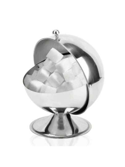 1 件银色不锈钢厨房球形糖杯调味瓶罐冰块牛奶糖储存罐厨房小工具厨房配件便利储存糖罐银球形糖果罐适用家用厨房收纳整理器工具配件