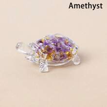 1 pièce Statue de tortue en cristal naturel, pierre de Reiki, figurine de tortue, amulette, sculpture Feng Shui pour la décoration de la maison et du bureau