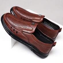 Men's Business Casual Lace-Up Leather Shoes, Anti-Slip Wear-Resistant Breathable Formal Dress Shoes For Wedding