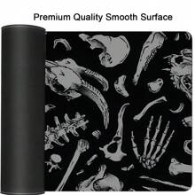 1pc Cool Skeleton Pattern Mouse Pad Abstract Art Desian Black Desk Mat Office Desk Large Gaming Mouse Pad - Extended, Thick, Non-Slip Rubber Desk Mat With Precision Stitched Edges - Washable & Durable