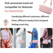 Pink Unique Sakura Blossoms Storage Bag Carrying Case Compatible With Switch/OLED Game Accessories Portable Travel Carrying Bag