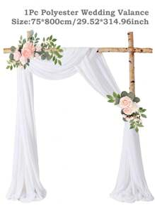 2pcs 6m White Chiffon Archway Fabric, Wedding Archway Fabric, Birthday Party Background Decoration, Polyester Romantic Party Decoration For Wedding, Wedding Party Bridal Shower Decor Room Decoration Supplies, Suitable For Wedding Archway, Stair Fence Decor, Chair Back Decoration, Sheer Mesh Door Curtain, Gauze Table Runner, Table Cover, Banquets Party Supplies