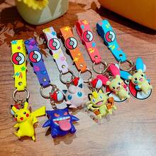 pokemon 1 paquete de llaveros con dibujos animados de anime lindos con pulsera - Encantos de personajes surtidos para cumpleaños, regalos de Navidad, recuerdos de fiesta - Accesorios de bolso para mochilas y equipaje