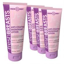 Loción desodorante antiroces Fresh BREASTS que pasa de crema a polvo, 3.4 oz - Crema antiroces para todo el Body, para muslos internos y áreas que sudan, sin talco, aluminio ni fragancias para mujeres - Blanco - Ver 1