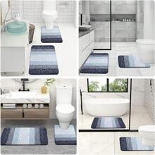 New OLANLY Bathroom Rug Set 2 Piece, Soft Absorbent Microfiber Bath Rug Set, Non-Slip, Machine Wash Dry, Plush Shaggy Bath Mats For Bathroom (30"X20"+24"X16", Dark Blue) - 深藍色 30 英寸 x 20 英寸 + 24 英寸 x 16 英寸 - View 9