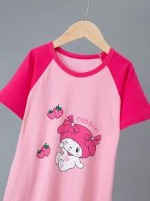 3 piezas Camisones de algodón para niñas, vestidos de pijama con estampado de dibujos animados lindos, pijamas livianos de ropa de casa para verano