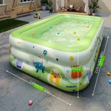 1pc Large Family Full Size Inflatable Cartoon Monster Design Pool - PVC Material, Easy To Set Up, Portable And Space Saving - Great For Backyard Summer Fun For Adults And Youngsters, Beach Inflatable Pool Toys, Camping
