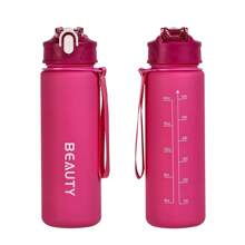 (Suitable For Boys & Girls, 6 Colors Available) Student Water Bottle, Suitable For Kindergarten, Hydration Reminder, With Measuring Cup. 1pc 800ml Water Bottle With Strap, Leakproof, Shockproof, Portable - Suitable For Travel, Outdoor Activities