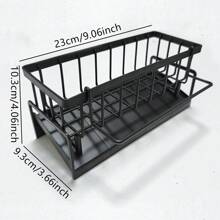 1pc Plastic Kitchen Storage Rack, Dishcloth Storage Hanging Rack, Sponge Cloth Organizer Holder, Stainless Steel Ball Sink Storage Rack, Kitchen Organizer