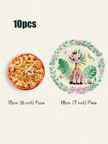 10pcs Disposable Cartoon Animal Series Pattern Paper Tray, Suitable For Business Receptions, Family Gatherings, Themed Party Supplies, Disposable Paper Tray, Party Paper Tray. Party Gifts, Bridal Showers, Restaurant Decorations - Multicolor - View 17
