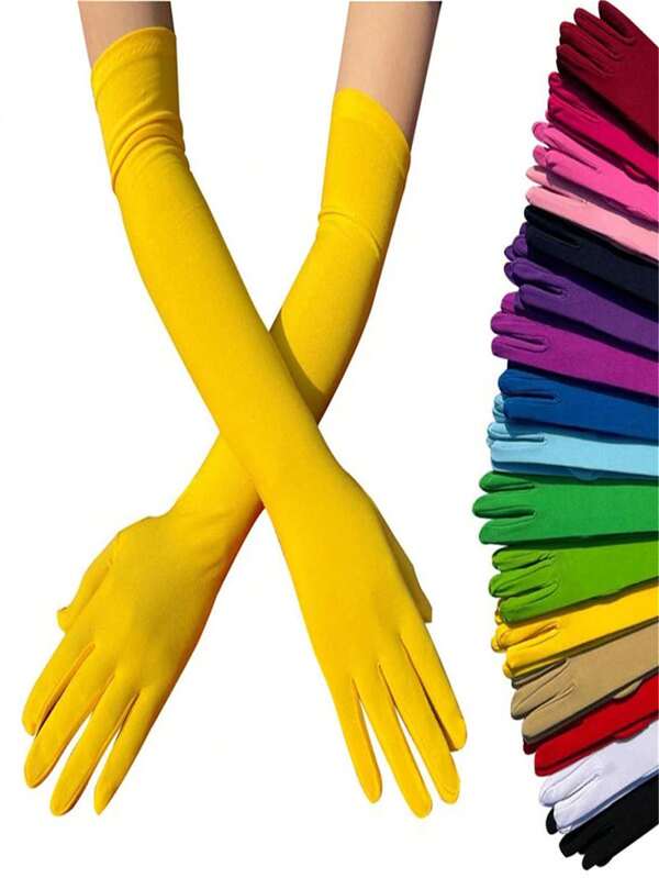 Unisex Nylon Long Gloves For Fashionable Party Costume Performance Halloween Christmas