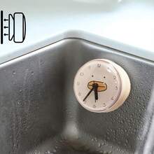 1 件带吸盘的静音防水浴室挂钟 - 模拟、电池供电、圆形扫描石英淋浴模拟钟（不含 AA 电池） - 白色 - 查看 1