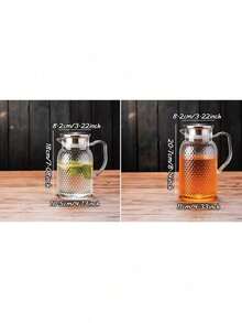 1 Pc High Temperature Resistant Large Capacity Water Pitcher - Perfect For Summer Beverages, Restaurants, Lemonade, Juice And Tea Service, Easy To Clean Design - Multicolor - View 2