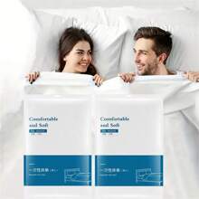 1 pièce Drap de lit jetable, 4 pièces/set Literie jetable pour les voyages et l'hôtel - Drap et taie d'oreiller en tissu non tissé portable et hygiénique, convenant aux déplacements professionnels, au camping et aux séjours d'urgence