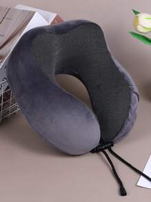1pc Extremely Comfortable Ergonomic Travel Pillow - Soft Knit Pillowcase, U-Shaped Neck Support, Anti-Slip Resilience Technology - Portable, Washable, Compact, Suitable For Airplane, Office, Home