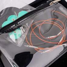 Set de agujas circulares intercambiables para tejer 9 pares de 3mm-6mm/0.12in-0.24in, agujas circulares de aluminio para tejer a mano DIY, color púrpura, agujas para tejer mangas de suéter