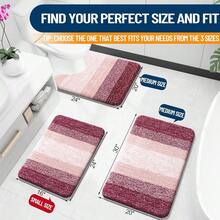 Nuevo Conjunto de alfombra de baño OLANLY de 2 piezas, alfombras de baño de microfibra suaves y absorbentes y alfombra de tocador en forma de U, antideslizante, lavable a máquina y secable, alfombras de baño esponjosas y mullidas (30"X20"+24"X20", Rojo) - Rojo 30" x 20" + Forma de U 24" x 20" - Ver 2