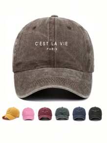 1 pièce Casquette de baseball brodée Milano pour femmes, chapeau décontracté réglable avec protection contre le soleil pour l'extérieur, les voyages, la plage, les vacances, également adapté pour les hommes, style Y2K