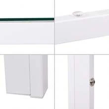 Jooli H 75x75cm Dining Table, White Kitchen Table With Tempered Glass Top And Metal Frame For Dining Room, Kitchen, Home Office - White 75cm - View 3