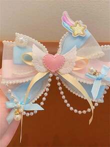 1 女士春季清新蝴蝶结爱心发夹多巴胺发夹发饰头饰情人节发夹发夹爪夹 - 彩色 - 查看 9