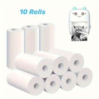 10 rollos de papel mini para impresora, papel imprimible de 57 x 25 mm para impresoras térmicas y dispositivos de impresión instantánea - Papel de recibo duradero para comercios, restaurantes, notas, fotos, memorandos, oficinas y útiles de oficina