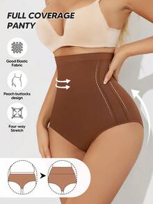 1件装女士无缝高腰塑身内裤，收腹提臀瘦身内衣，适合叠穿