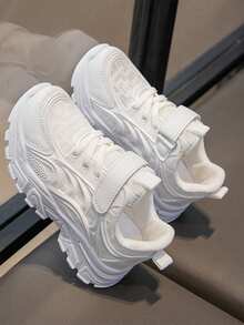 1 Pair Kids' Breathable Mesh Slip-On Casual Sports Shoes, Low-Top, Comfortable For Girls & Boys, White, Spring/Summer/Autumn (Run Small By 1 Size) - White - View 6