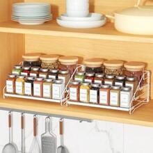 4-Tier Spice Rack For Inside Cupboard, Kitchen Countertop Spice Rack, Depth Adjustable Spice Racks Organiser For Counter, Cupboard, Pantry White (2 Packs) - White - View 7