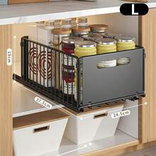 1-poziomowy organizer na przyprawy z wysuwaną szufladą, półka do przechowywania w szafce pod zlewem