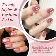 Mtssii 7ml Red Moonlight  Magnetic Gel Nail Polish Glass Beads Summer Pink Golden Silvery Glitter Soak Off UV Gel Nail Art Varnish Nail Supplies - 西瓜粉 - 查看 4