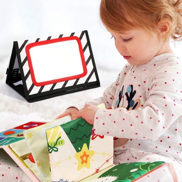 Nuevo calendario plegable para bebés de comercio transfronterizo, espejo de tela con aprendizaje de cambio de color y elevación