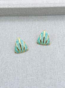 Irregular Enamel Flower Pendant Earrings, Unique Colorful Petal Leaf Declaration Perforated Earrings, Exquisite And Sweet Jewelry Gifts, Suitable For Young Girls