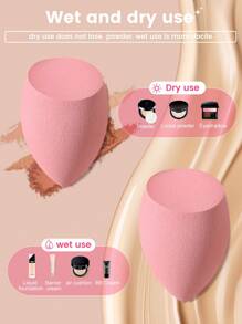 5pcs Makeup Sponges, Powder Blend Cosmetic Blender Sponge, Latex-Free For Liquid, Cream & Powder Foundation, Multi-Color, Suitable For All Skin Types