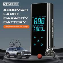FADAKWALT Portable Air Compressor Pump With Digital Pressure Gauge And Auto Shut-Off, Tire Inflator For Car Tires, Bicycles, Motorcycles And Sports Equipment - 黑色 - 查看 3