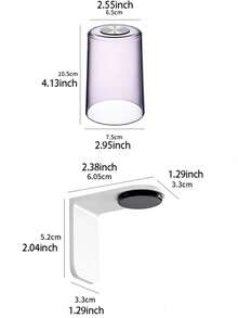 磁吸式悬挂牙刷杯，速干设计 - 透明防水浴室收纳架，适用于壁挂式收纳、现代家居装饰、台面必备、小空间解决方案及旅行浴室配件 | 节省空间的卫生收纳架，适用于洗手池、梳妆台、宿舍和房车浴室