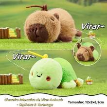 Reversible Interactive Keychain | Plush Bee And Turtle | Ideal For Gifting - Capivara và Cachorro - Xem 3