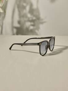 优雅方形塑料时尚太阳镜，单只装，沙滩太阳镜，女士沙滩配饰，太阳镜，太阳镜，遮光镜，圣诞节冬季圣诞礼物 - 黑色 - 查看 2