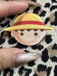 bandai 1pc Anime One Piece Cosplay Straw Hat Crew Mark Brooch, Cartoon Character Badge Pin, Fan Gift, Collectible, Backpack Pendant, Desktop Decoration, Office Toy, Suitable For Men And Women [No Surface Scratches Or Peeling]