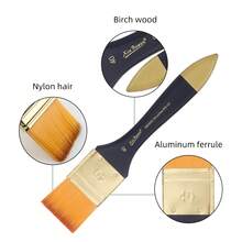 专业画笔 – 黑金色手柄，配密实尼龙毛和铝制套圈 – 扁平、圆形和斜角笔尖，适用于丙烯、油画和水彩 – 适合学生、初学者和艺术家的美术用品 – 返校必备 - 均碼 - 查看 4