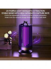 USB Powered Silent Mosquito Lamp, Mosquito Repellent Lamp, Electronic Repeller - Purple Lighting, Dual Sensor Technology, Ultraviolet Light Attracts Mosquitoes, 360-Degree Large Area Protection, Made Of ABS Material, Suitable For Outdoor And Bedroom Use, Protects Sleep, Essential For All Seasons, A Must-Have Mosquito Catching Device.