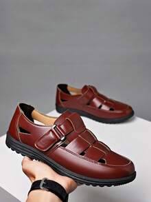 Comfortable Cushioned Breathable Hollow Soft Bottom Outdoor Sandals, Fashionable & Versatile For Teenagers In Summer - Brown - View 5