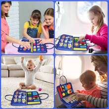 1PC Busy Board For Toddlers, Montessori Toys For 3 4 5 6 Year Old, 8 In 1 Busy Book, Sensory Toys, Basic Dress Motor Skills Educational Activities, Toddler Travel Learning Toys, Gifts For Boys And Girls