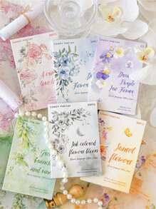 CANDY POETRY 1 Packung mit 30 Blatt Aquarell Botanik Planer Aufkleber, minimalistisches kreatives Urlaubsgeschenk, DIY Scrapbooking dekoratives Papier, handgemachtes Collage-Material, personalisiertes Planer-Schreibwarenzubehör für Schule, Schulmaterial, Schulanfang