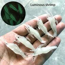 10pcs Bionic Soft Shrimp, 4cm/1.57in Jigging Soft Artificial Fishing Lure With Hook, Fishing Accessories For Trout Bass